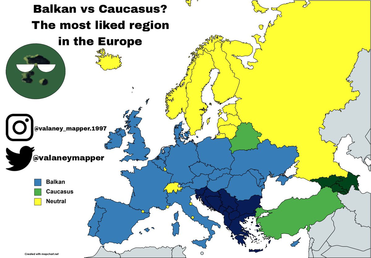 valaneymapper's tweet photo. Balkan vs Caucasus? The most liked region in the Europe
Like, comment, share and save
Follow to @valaneymapper for more
Tags:
#map #mapper #geography #maps #cartography #geografia #mapmaker #mapchart #geographer #travel #world #Europe #Balkan #caucasus #like4like https://t.co/HyTr3QvrtP
