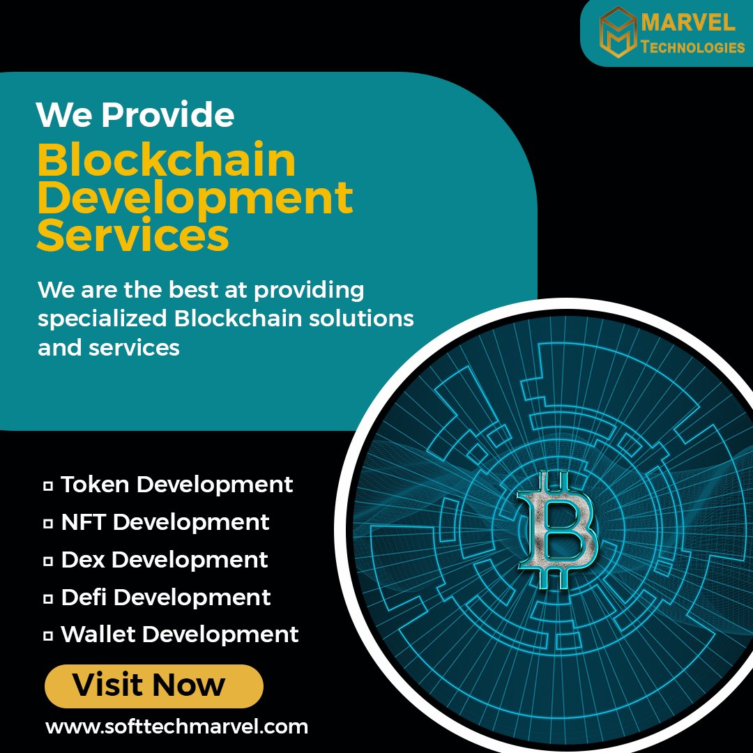 marveltech445's tweet photo. 𝐌𝐚𝐫𝐯𝐞𝐥 𝐒𝐨𝐟𝐭𝐰𝐚𝐫𝐞 𝐓𝐞𝐜𝐡𝐧𝐨𝐥𝐨𝐠𝐲 specializes at offering customized blockchain solutions and services.

#blockchaindevelopmentindubai #blockchaindevelopmentinuae #cryptocurrencyexchange #cryptocurrencymarket
#marveltechnologies #marveltechnology https://t.co/Xnxm50Jsbf