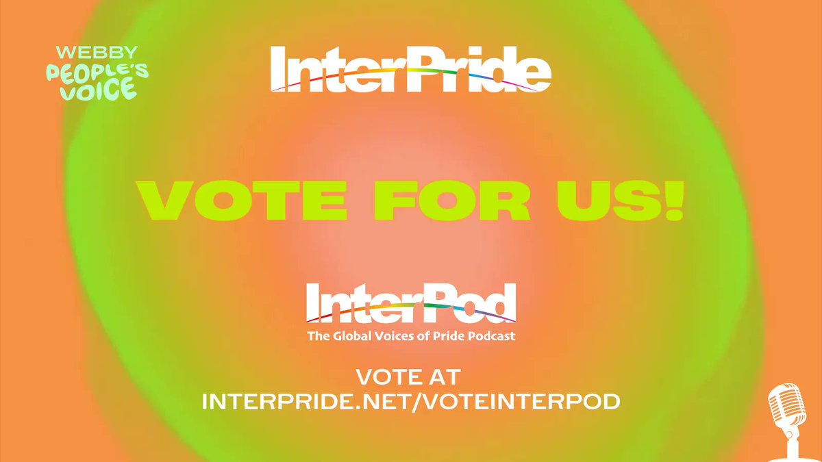 InterPride's tweet photo. Look out, InterPride's podcast, InterPod, is going straight to the top ⬆️!
Vote for InterPod Podcast today! https://t.co/MBDGaDUeEp 💯
#Webbys #interpod #interpride #pride #podcast #pridepodcast #podcastpride #lgbt #lgbtq #lgbtqia #lgbtqiaplus #michellemeow @msmichellemeow https://t.co/8pbszP9FkS