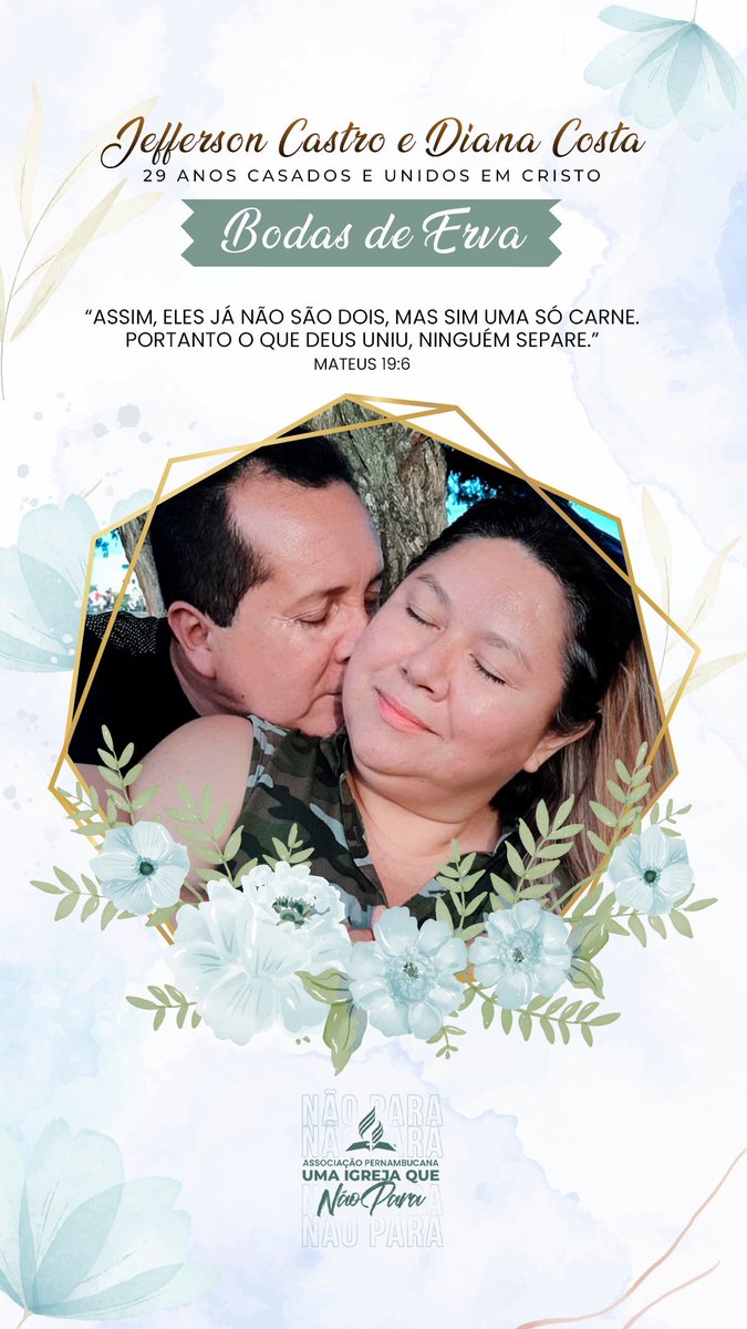 HelvioGroeschel's tweet photo. ✅ A Associação Pernambucana parabeniza os dois casais ministeriais, Jeferson Castro e Diana, como também o Marcos Sobrinho e Carla Patrícia, pelo aniversário de casamento! “Aquilo que Deus uniu ninguém separe”!
#PrimeiroDeus #APeUmaIgrejaQueNaoPara https://t.co/JFhxWAkFE3