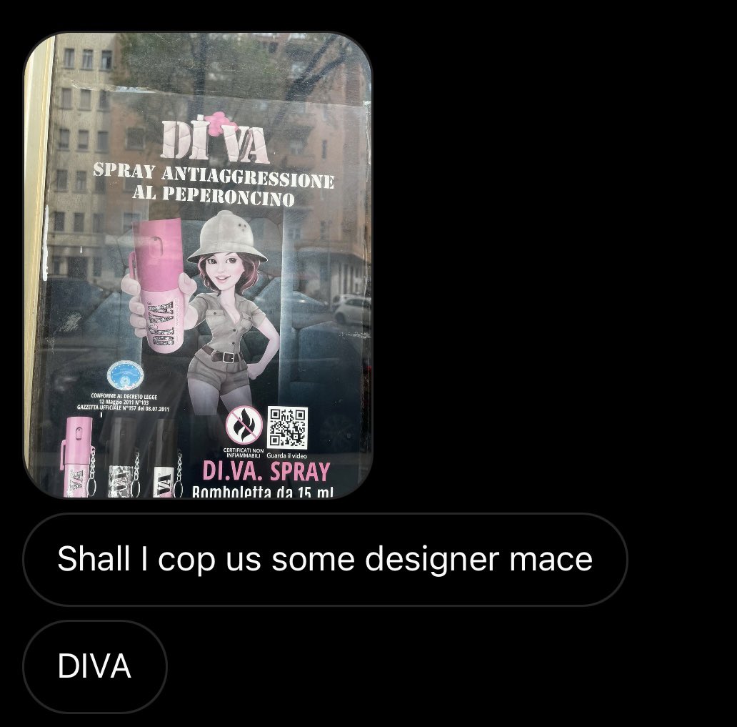 Italy yassified mace spray