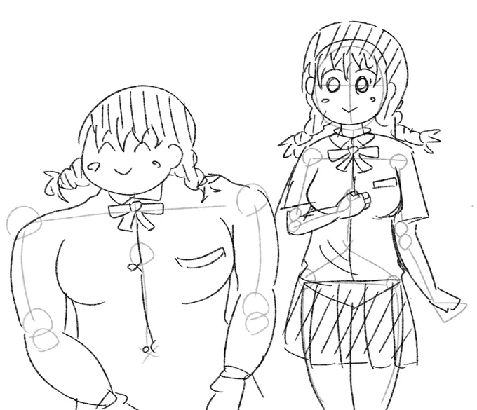 シコシコ頑張ってアタリ付けたり人体の描き方勉強してるけどアタシが描きたいのは左のエマちゃんだから終わってる 