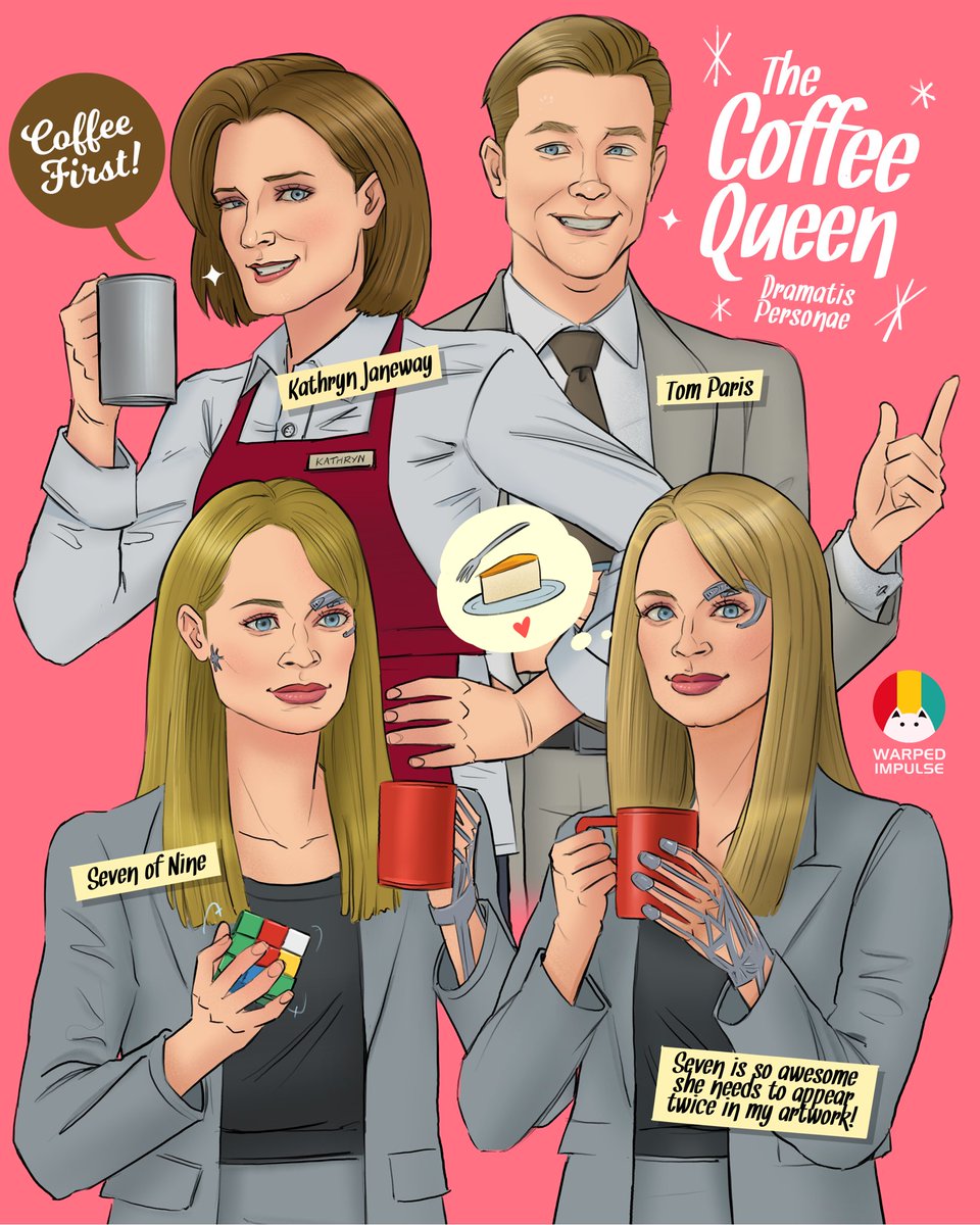 And it’s done! THE COFFEE QUEEN! 👩‍🦰☕️ Have a good weekend. 😊🖖

#captainjaneway #katemulgrew #sevenofnine #jeriryan #tomparis #startrekvoyager #startrekvoy #startrek #coffeefirst