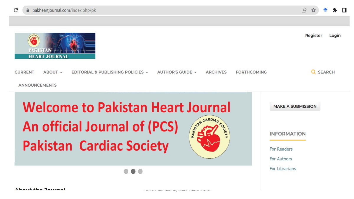 academia_kmu's tweet image. Alert
#PakistanHeartJournal  official journal of Pakistan Cardiac Society 
pcs.org.pk has been
cloned. 
pakheartjournal.com/index.php/pk is the website of original journal &amp;amp; 
pkheartjournal.com/index.php/jour… is the website of #ClonedJournal / #fakeJournal
#PredatoryJournal
