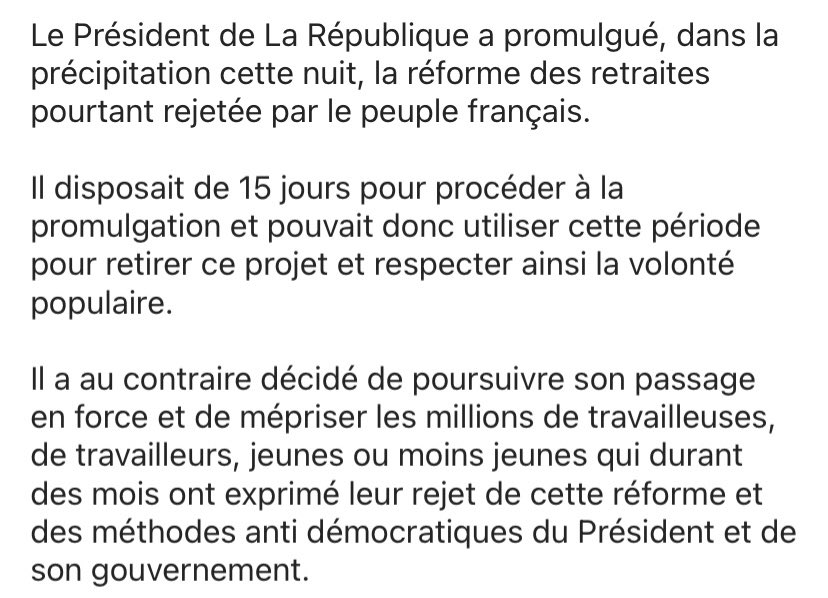 BinetSophie's tweet photo. Face au mépris, la mobilisation jusqu’au retrait de la #ReformeDesRetaites ! 

Communiqué de la #CGT 👇

https://t.co/EMVY0tBsAk https://t.co/7mH2Dk1TpL