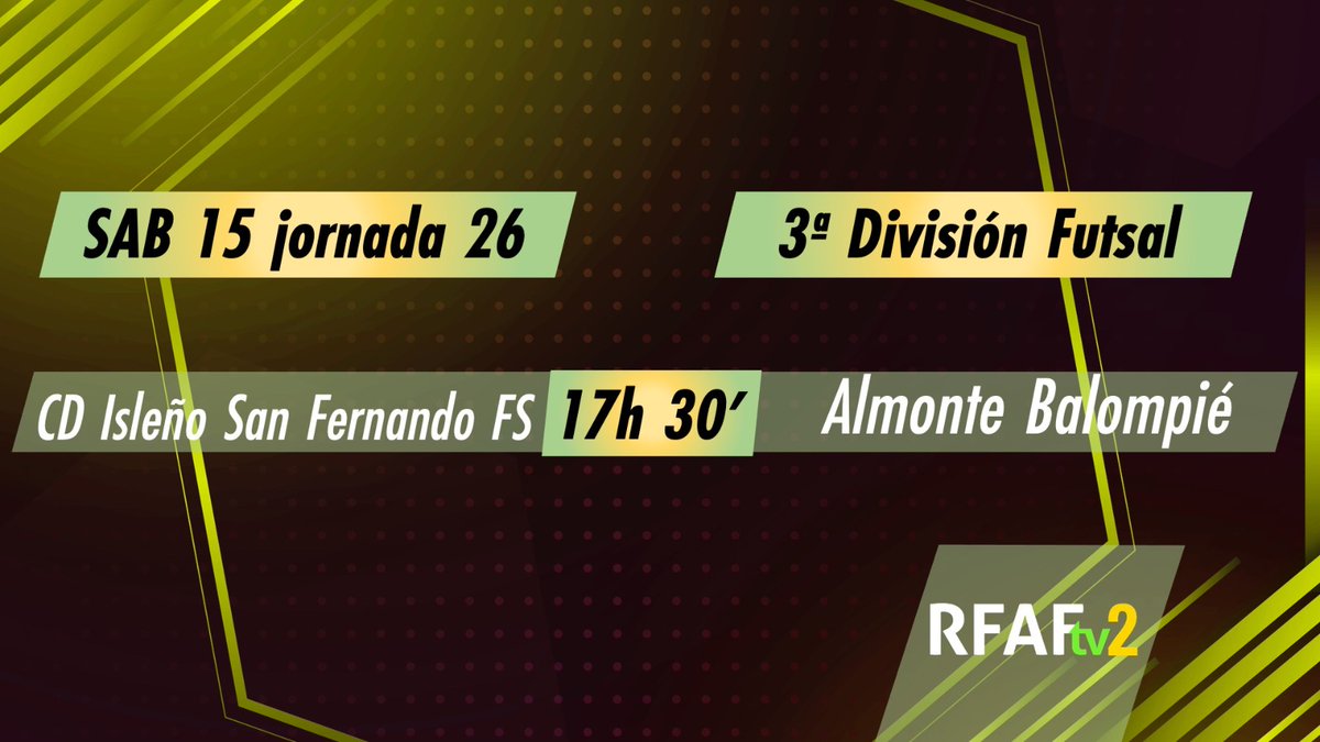 RFAF's tweet photo. 🥅 ¿Quieres #Futsal? ¡Toma 4⃣ tazas! ¡Todo a partir de las 17:30h!
🏆 #TerceraFS
➡ @SanFernandoFS 🆚 #AlmonteBalompié
🏆 #TerceraFS
➡ @albolote_futsal 🆚 @udmaracena1945
🏆 #SegundaFSF
➡ @AtleticoTorcal 🆚 @GuadaFSF
🏆 #SegundaBFS
➡ @Bujalancefs 🆚 @udcoinfs https://t.co/VoorwmE4GD