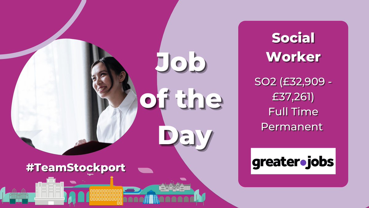 We are looking for an #ExperiencedSocialWorker to join us at #TeamStockport!

If you can work flexibly both in a team and independently in an #AdultSocialCare setting, this could be the role for you! 👉 orlo.uk/u8Zb0

#AmbitiousStockport #StockportCouncil #SocialWorker