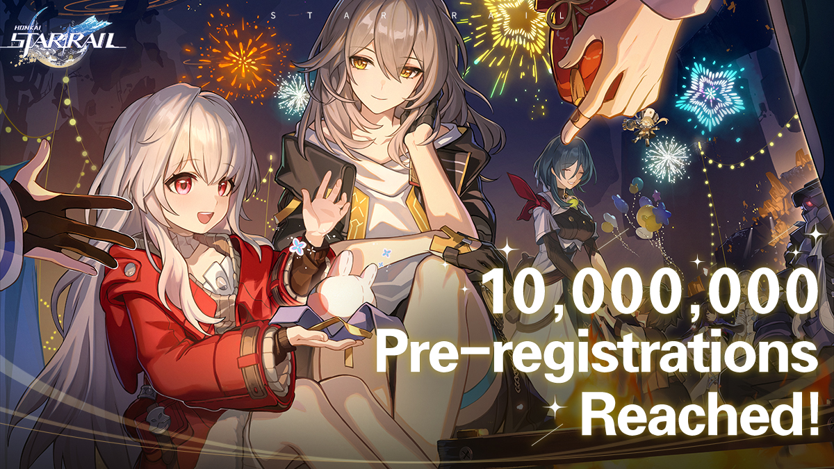 10,000,000 Pre-registrations Reached! Pre-register now to unlock rewards such as Star Rail Pass ×20 and the 4-star character Serval (Erudition: Lightning) ×1! Retweet this post before 2023/04/25, and 20 Trailblazers will stand a chance to win a gift card worth about $100.