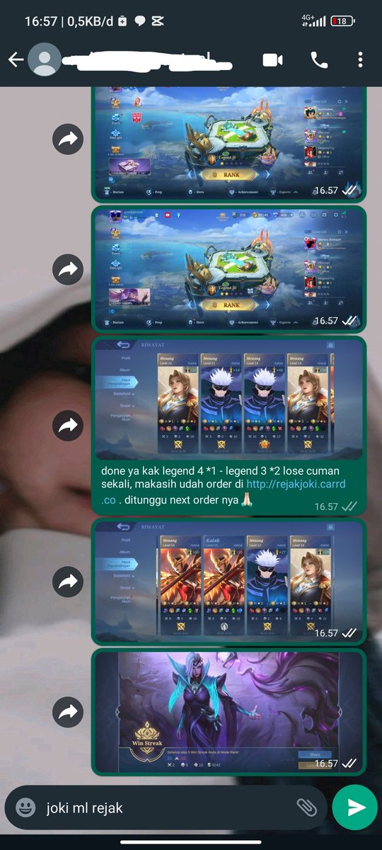 gaxolinee's tweet photo. Testi joki, legend 4 ☆2 - legenx 3 ☆2 , yuk yg mau tanya2 soal joki/mau order joki dm or wa yaaa. jokgen juga open https://t.co/IZMubBPzcT