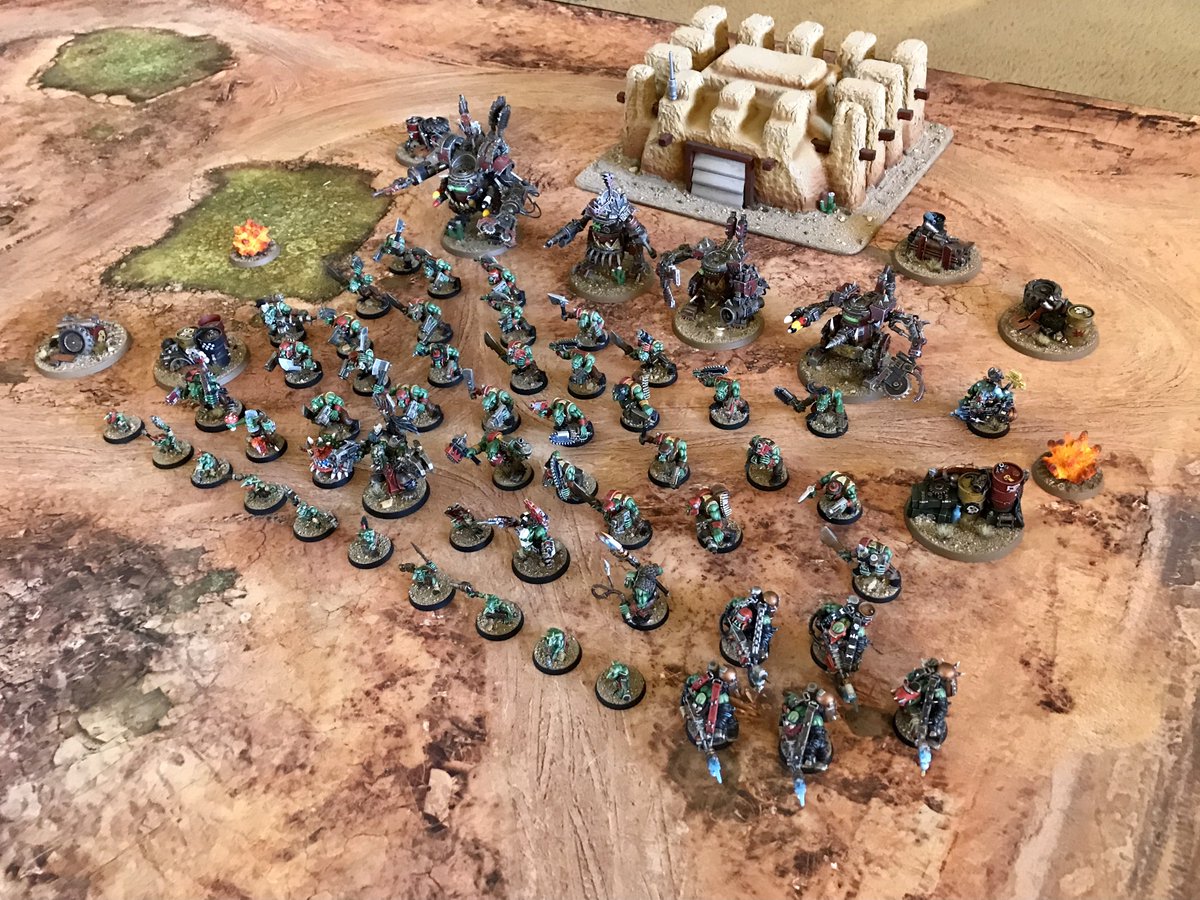 MuhtPaints's tweet photo. @Gonders This is a fun thread. Here are my Eldar, Blood Angels, Orks &amp; Dwarfs armies. https://t.co/PLlMhK4AzU