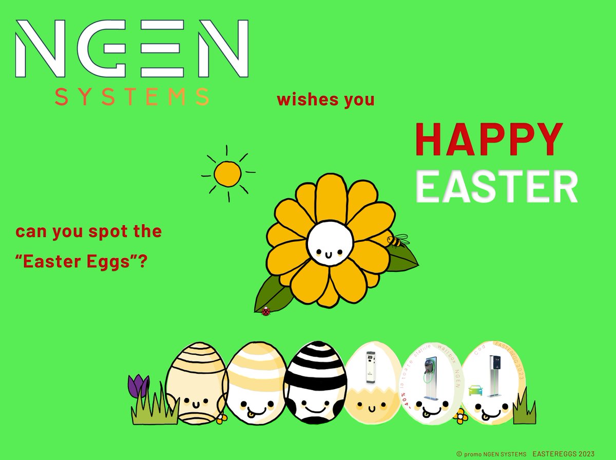 NgenSystems's tweet photo. Happy Easter, friends! 🐰🥚 As part of our Easter promotion, we've hidden Easter Eggs related to our NGEN Wallbox charging stations. Find one and let us know for a special deal on our charging stations.
Let the Easter Egg hunt begin! 🕵️‍♀️🕵️‍♂️

Best wishes 
NGEN SYSTEMS Team https://t.co/Cnyr1lIncy