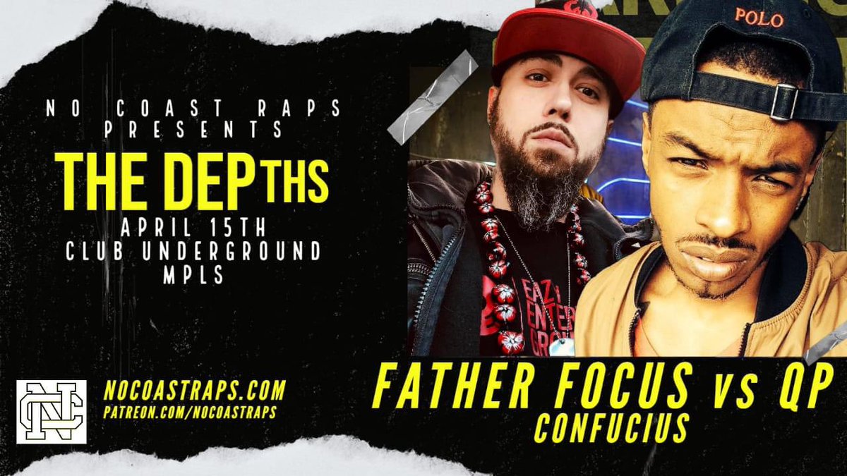 NoCoastRaps's tweet photo. Tonight!!! THE DEPths …Plus Dust the Dave vs @imisaacknox ! Stream at https://t.co/VHosouIey0 https://t.co/mJ7l3Vr8QY