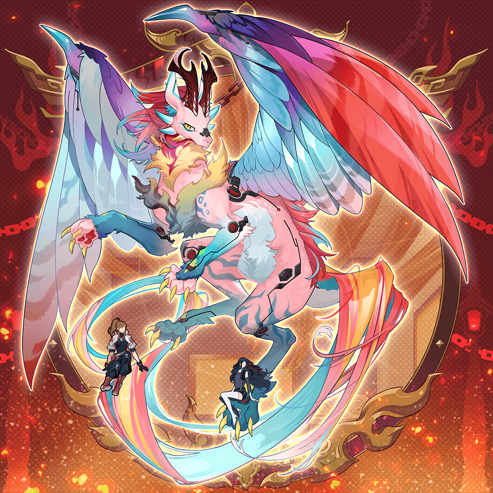 Giant Dragons transformed and this one stood out like a rainbow pheonix. <a href="/illosbyhoon/">Hoon</a> and art team killing it in the leadup to games! 
<a href="/DigiDaigaku/">DigiDaigaku</a> <a href="/gabrielleydon/">Gabriel Leydon</a>