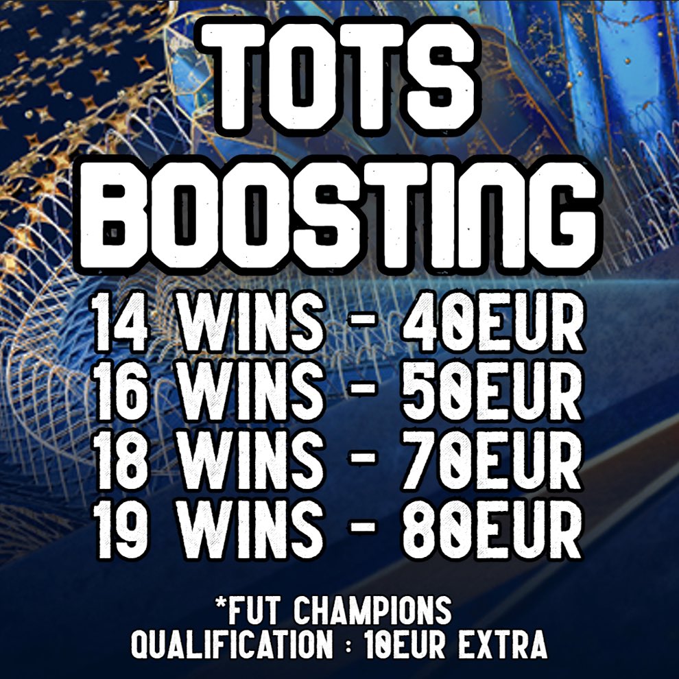 Me and my organisation decided to do boosting for the TOTS promo if someone wants to use our service or have any questions can Dm me