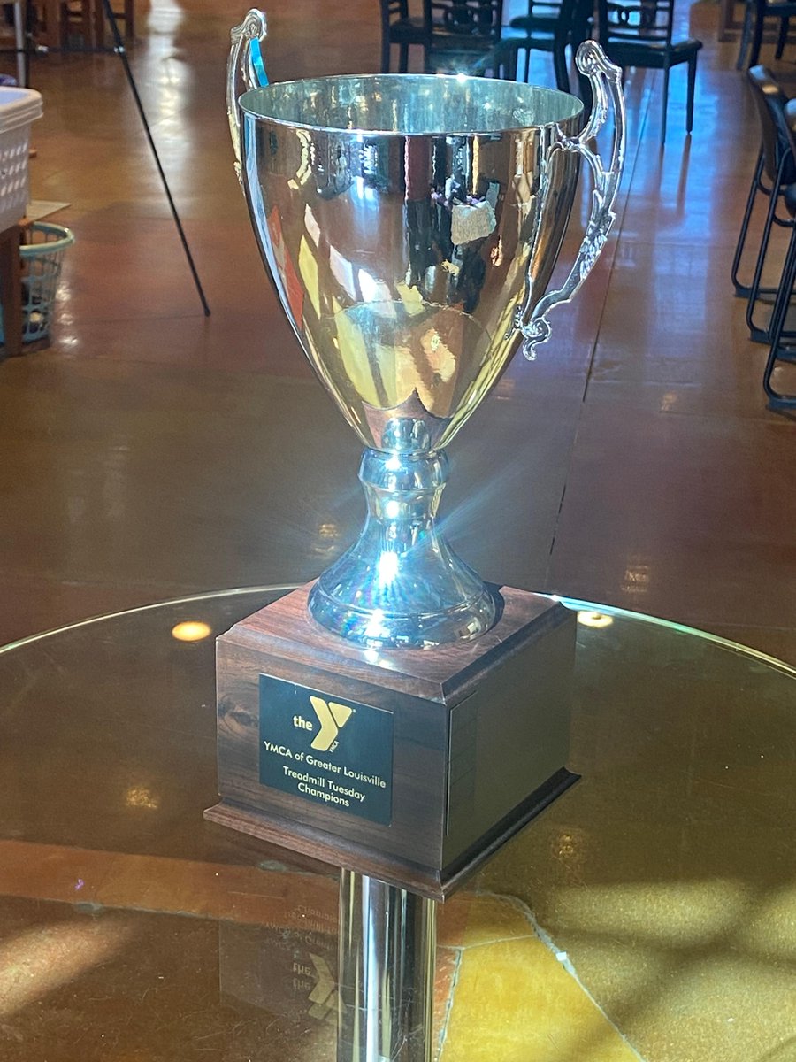 We just got the #TreadmillTuesday Trophy back. Join us Wednesday, April 19 at 5:30pm for Championship photos! Group photo of as many participants as possible at 5:45pm