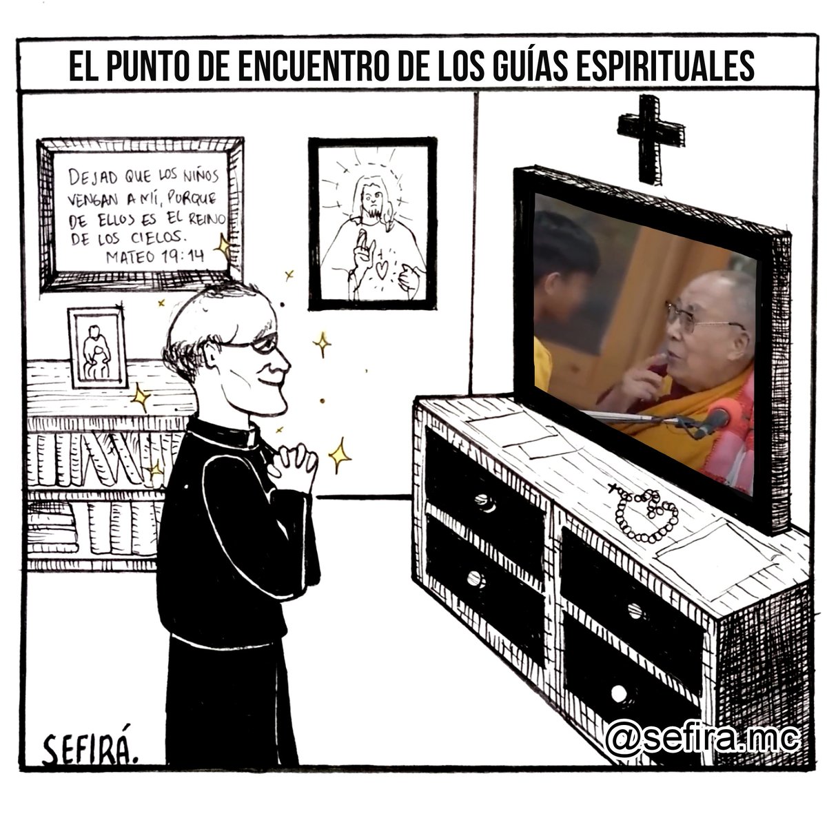 LaColaDeRata's tweet photo. #Caricatura / El punto de encuentro de los guías espirituales. https://t.co/GsCi4Jnm6B