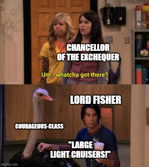 CiarliniKoerner's tweet photo. More lazy #navalhistory meme posting.
Here's one for our beloved Lord Fisher and his Curious-cl... I mean, Courageous-class.
#RoyalNavy #WWI #GreatWar #Courageousclass #battlecruisers #largelightcruisers https://t.co/qTem8kB0V0