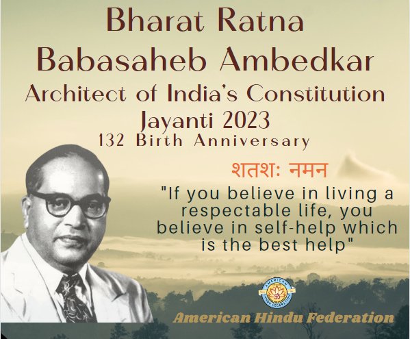 Americanhindu_'s tweet photo. #AmbedkarJayanti2023 #AmbedkarJayanti 
Salute to  thinker and humanitarian leader, Architect of Inidia's constitution, Bharatrsrna, Babasaheb Ambedkar. https://t.co/dRh84H6I13