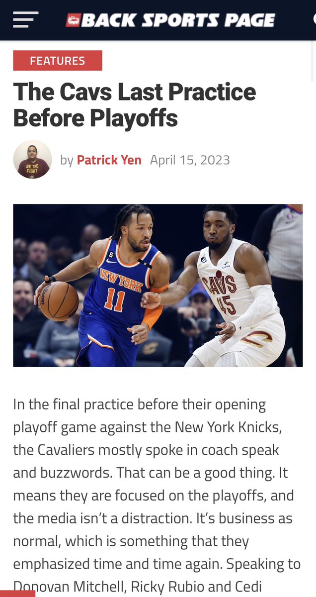 BackSportsPage's tweet photo. @pyen117 #backsportspage #cavs #knicks #TheLand #NBA https://t.co/2w3zTnRJR7