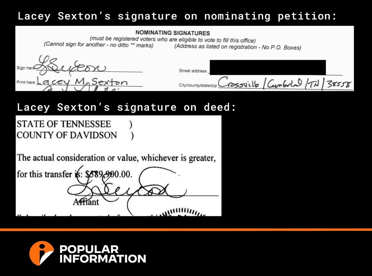 JuddLegum's tweet photo. Agreed, but why haven't you reported @CSexton25 secretly purchased a 600K home in Nashville, lives there year-round, and continues to collect tens of thousands in reimbursements as if he lives in Crossville

This isn't a rumor

I have all the receipts https://t.co/9xd4PLWq0e