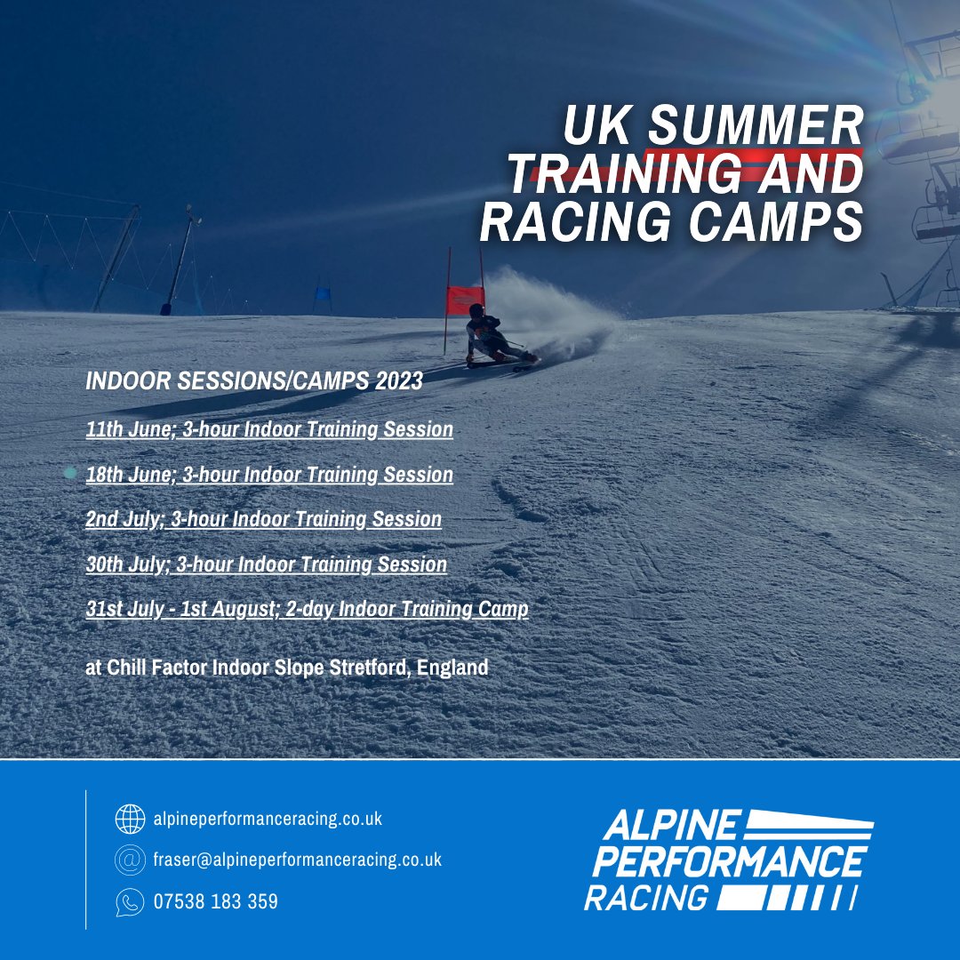 TeamAPR_'s tweet image. Details of our indoor summer training camps can be found on our website below 👇🏼 Please drop us a message if you have any questions!

alpineperformanceracing.co.uk/uk-training-an…

fraser@alpineperformanceracing.co.uk
+44 7538 183 359 (WhatsApp welcomed)