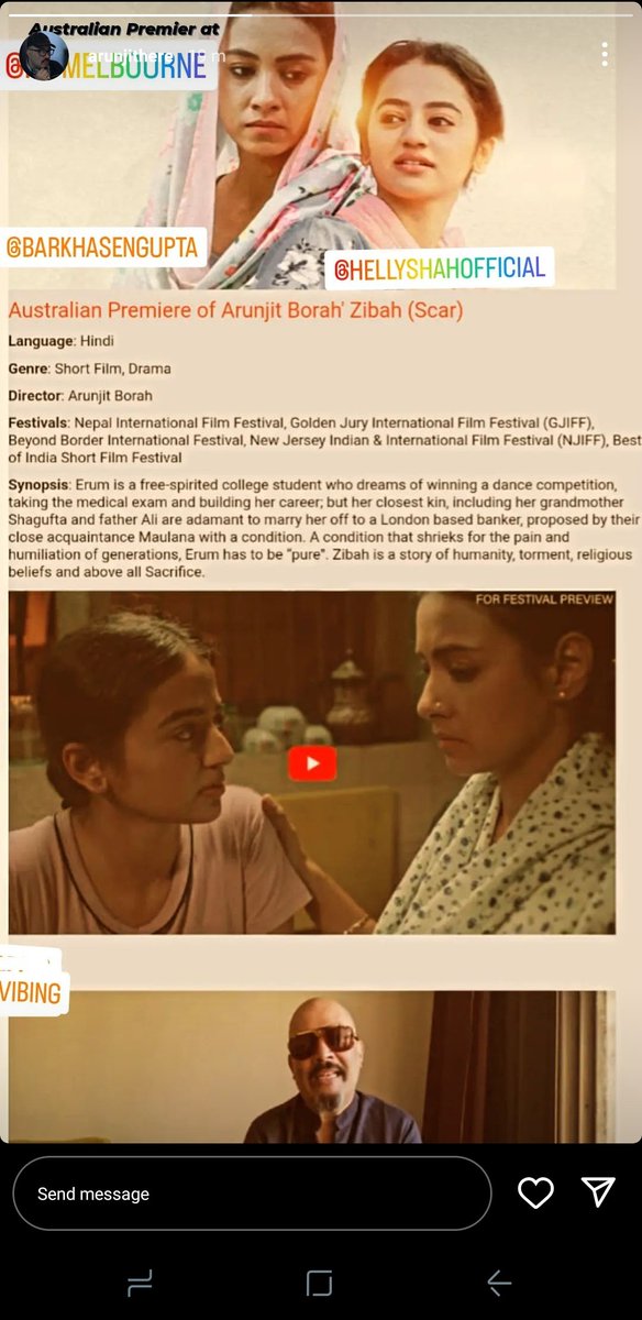 #Zibah is going to premier at Indian Film Festival of Melbourne (Australia) 😍💗🌷

@OfficialHelly7 @barkhasengupta @ArunjitBorah 

#HellyShah #HellyHolics #ZibahTheFilm