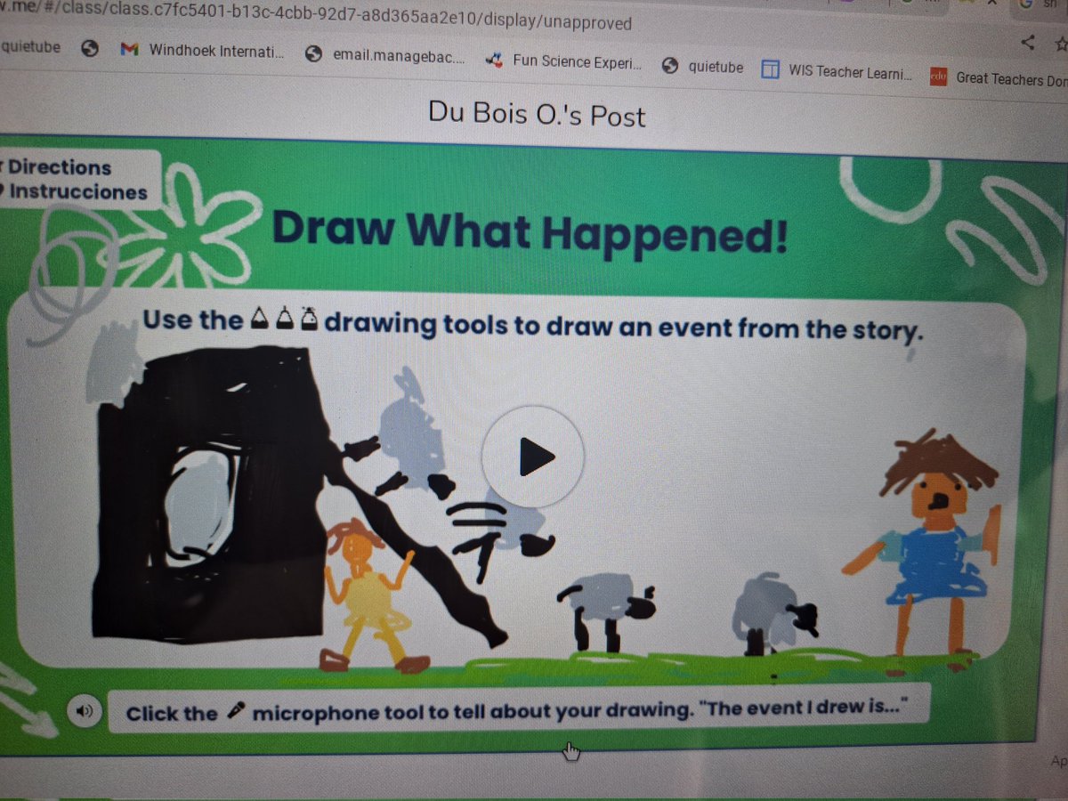 becia1978's tweet image. We could not join live due to our time difference, but we appreciate  the recording. Ss got creative in the @seesaw activities in response to &apos;Mary Had Little Lab&apos; and practice- &apos;Draw what happened&apos;. Here are some snap shots #WeLoveToRead #LearningAtWis