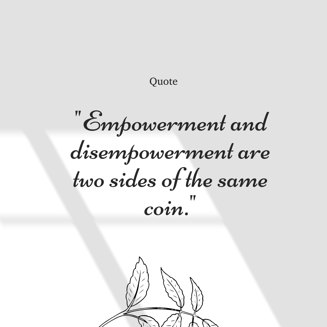 empowerment_no's tweet photo. "Empowerment and disempowerment are two sides of the same coin." - Dr. Vanessa Patrick
@vpatrick23
#EmpoweredRefusal #quoteoftheday https://t.co/fbxri6EXZ4