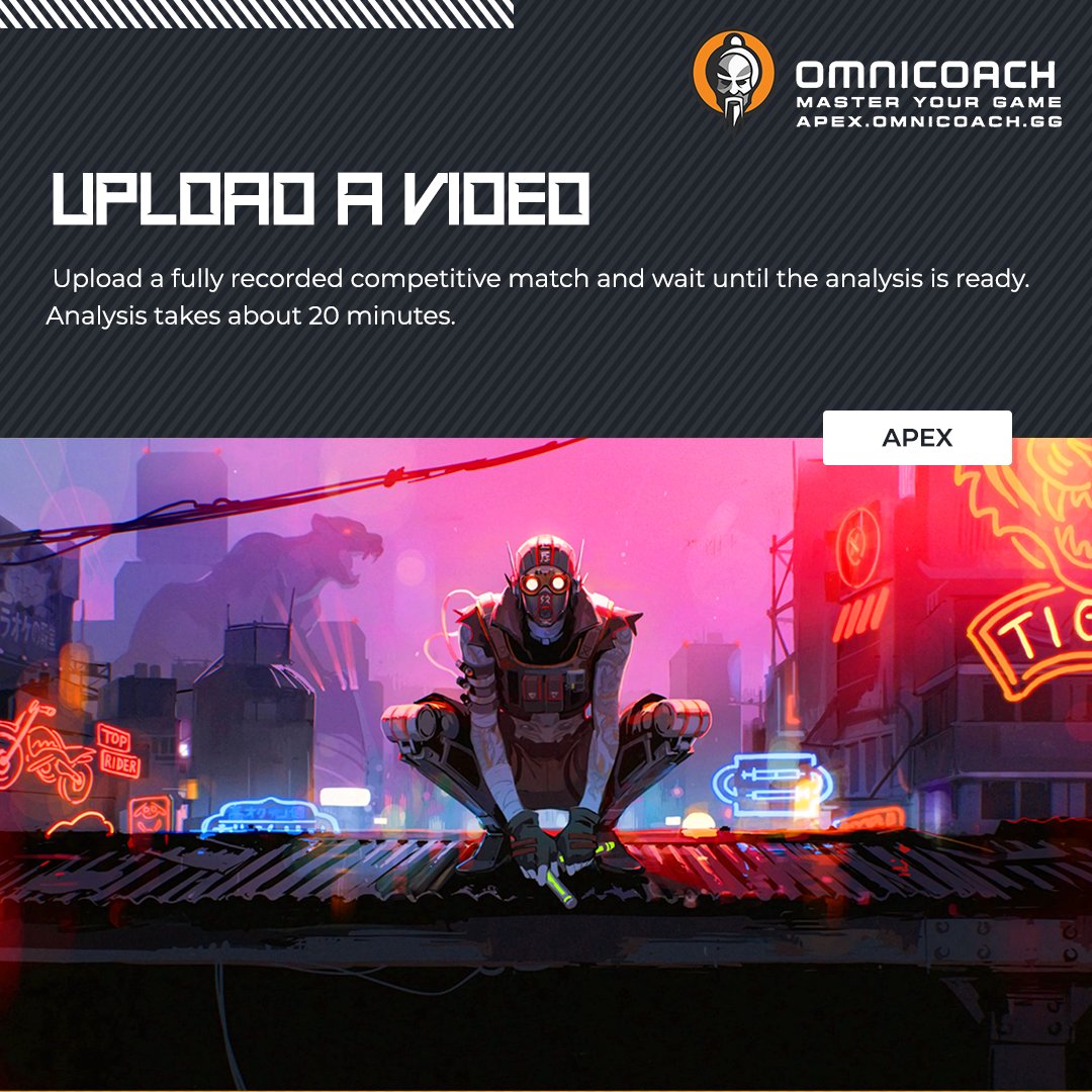 Omnicoachapp's tweet image. Ready to step up your game? Upload a fully recorded competitive match to Omnicoach and get your analysis in just 20 minutes! Click the link to learn more: &amp;lt;apex.omnicoach.gg&amp;gt; #Apex #GamingCommunity #MatchAnalysis #AI