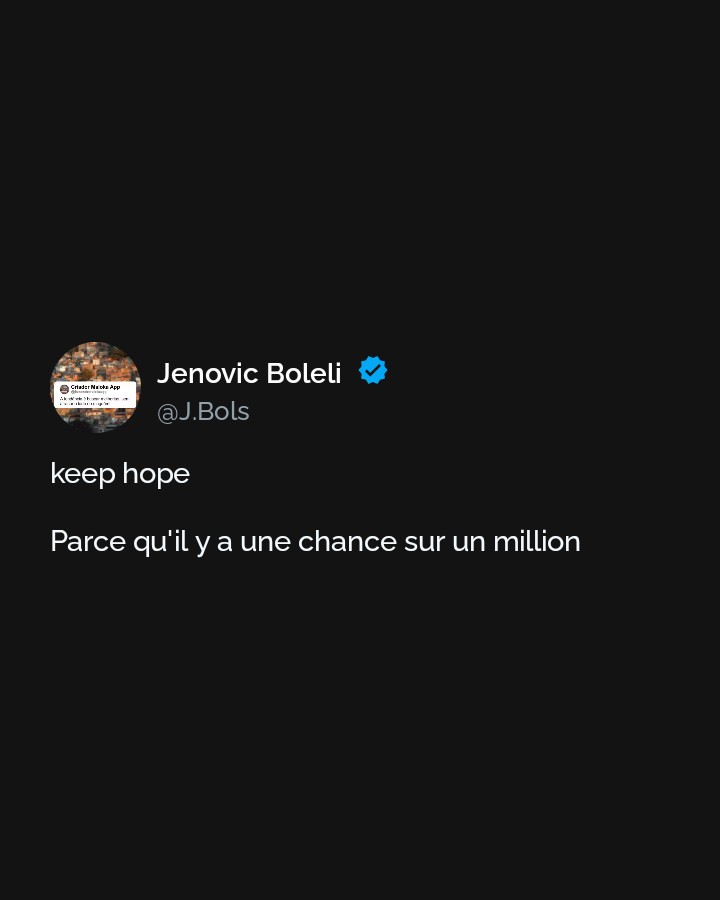 jenovicboleli1's tweet photo. #keep_hope https://t.co/flbH7yhDyV