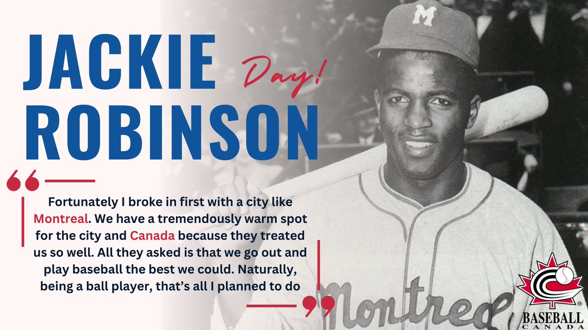 Today, we join the entire baseball community in saying "Thank you, Jackie" for your courage and impact on the game. 

Jackie had a special place in his heart for Canada and the people of Montréal.

#Jackie42