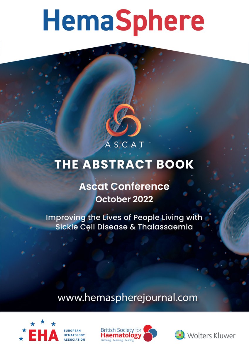 The Abstract Book for the 17th Annual Sickle Cell and Thalassaemia Conference has been published on <a href="/Hemasphere_EHA/">HemaSphere Journal (IF = 14.6)</a>! Thank you to all the authors and contributors! Click to view all abstracts presented at ASCAT 2022: journals.lww.com/hemasphere/toc…