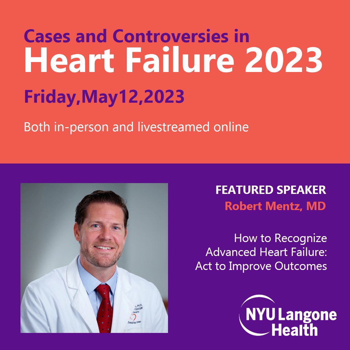 #ISHLT2023 is coming up, but let’s get back to basics. 

Do you know when your HF patient is advanced?  Register NOW <a href="/nyugrossman/">NYU Grossman School of Medicine</a> 

bit.ly/NYUHFCME2023
🪐 Stellar guests!💫
🔥FREE for all trainees!⚡️

<a href="/robmentz/">Robert Mentz, MD</a> #CardioEd #CardioTwitter #MedEd #ISHLT