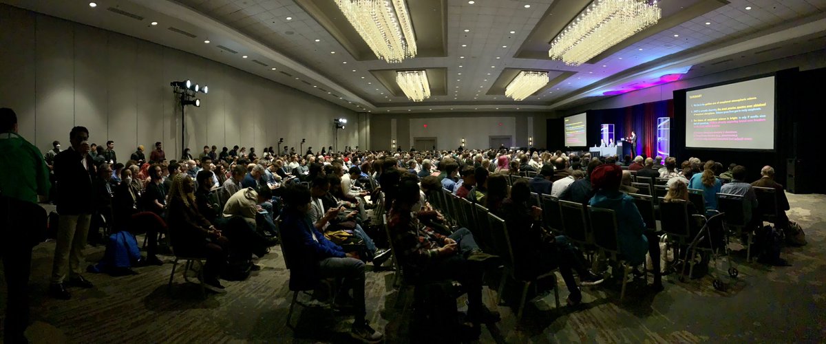 Opening general session of #APSApril on early JWST results is rather well attended
