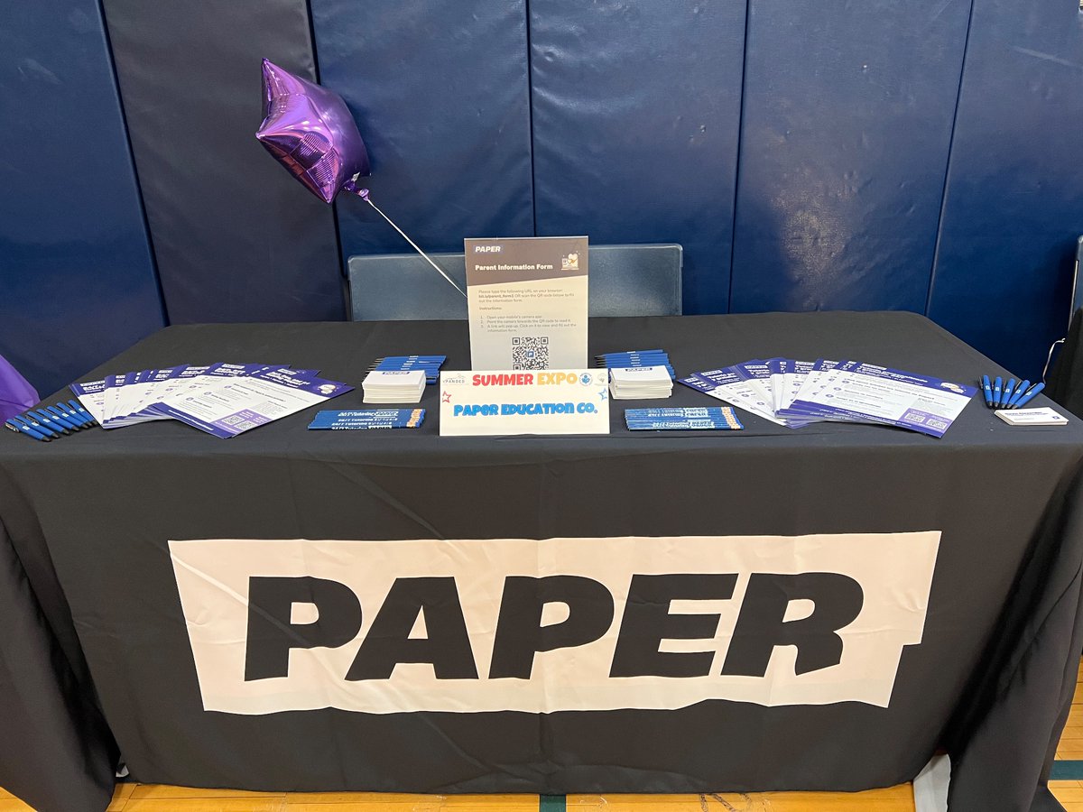 DevinAtPaper's tweet photo. Thank you @RCSDNYS for having @paperlearning at the Summer Expo! Excited to meet parents and students today! https://t.co/71Z9DixjUI