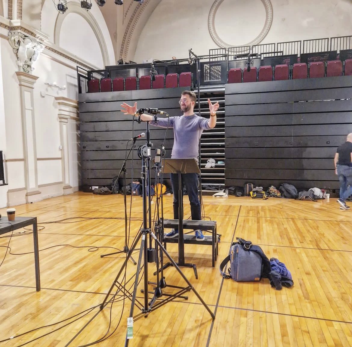 Always a joy working with the wonderful <a href="/The_SundayBoys/">The Sunday Boys</a>. This morning we recorded two new works by <a href="/EamonnODwyer/">Eamonn O'Dwyer</a> &amp; <a href="/colmmolloy_/">Colm Molloy</a> written in collaboration with <a href="/GeorgeHouseTrst/">George House Trust</a> at <a href="/themet/">The Met</a> in Bury. Early start and hard works. Thanks @DanJarvis88 for the pic!