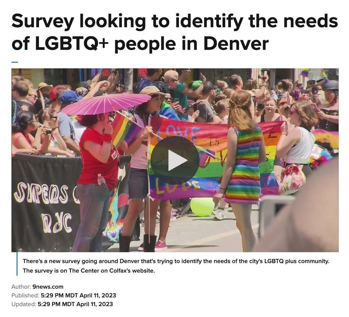 The Center On Colfax + Denver Pride 🏳️🌈 (@centeroncolfax) on Twitter photo CEO Rex Fuller spoke w/ <a href="/9NEWS/">9NEWS Denver</a> about the LGBTQ Survey that The Center & <a href="/HRCPDenver/">DenverHRCP</a>’s LGBTQ Commission are running. Make your voice heard & enter to win a $100 gift card when you take the survey!
Take the survey: l8r.it/r5p8
9News interview: l8r.it/YT0j CEO Rex Fuller spoke w/ <a href="/9NEWS/">9NEWS Denver</a> about the LGBTQ Survey that The Center & <a href="/HRCPDenver/">DenverHRCP</a>’s LGBTQ Commission are running. Make your voice heard & enter to win a $100 gift card when you take the survey!
Take the survey: l8r.it/r5p8
9News interview: l8r.it/YT0j