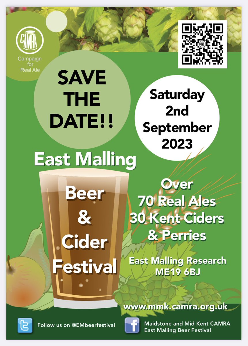#SaveTheDate This year’s <a href="/EMbeerfestival/">mmkbeerciderfestival</a> will be on Saturday 2nd September #embcf2023