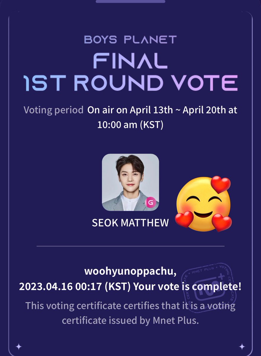 somianagrande's tweet image. matthew voting today 🤭💕

#matthewonepick #matthew1pick #seokmatthew #BOYSPLANET