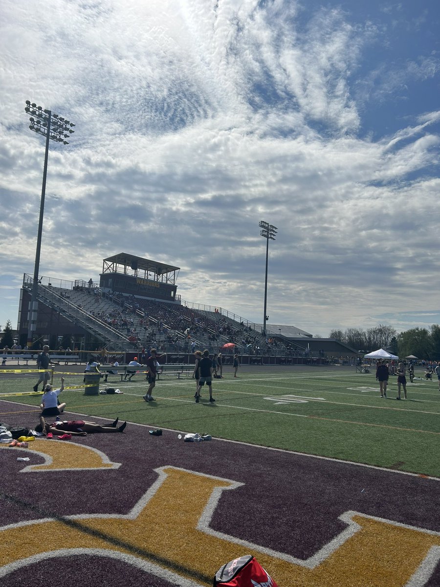 BEES ARE BACK! Perfect weather for some track and field at the Warrior Relays! #gobees