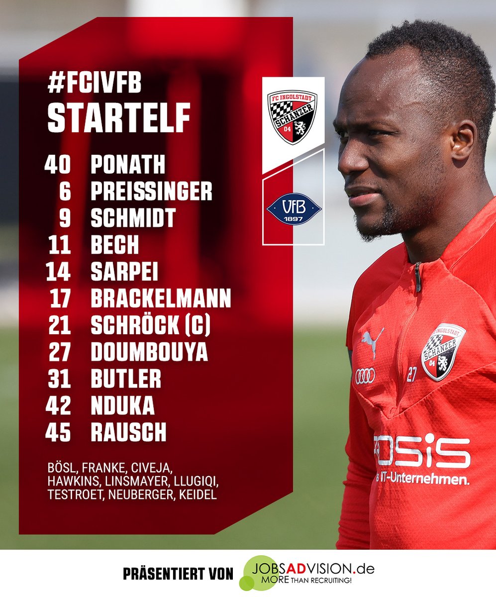 Schanzer's tweet photo. Unsere Start-1⃣1⃣ zur Heimspiel-Premiere von Köllner ✊
Für #Llugiqi und den gelbgesperrten #Costly stehen gegen Oldenburg #Butler und #Brackelmann in der Anfangsformation. Zudem steht #Ponath anstelle des erkrankten #Funk zwischen den Pfosten ⚫️🔴 https://t.co/aqNxTC1Qc6