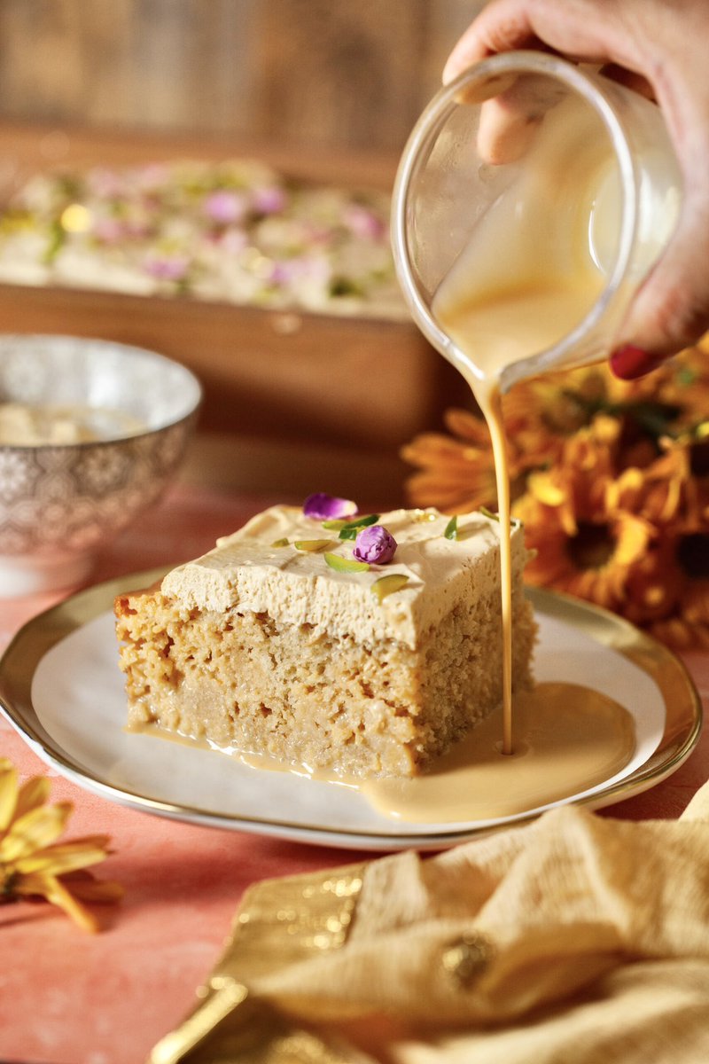 23/ Masala Chai Tres Leches Cake A fusion twist on this latin milk soaked sponge cake with a soft and moist crumb. The cake is soaked in 3 kinds of milk (tres- three, leche- milk) & thats how it gets its name. This masala chai tres leche tastes like a cup of sweet milky chai