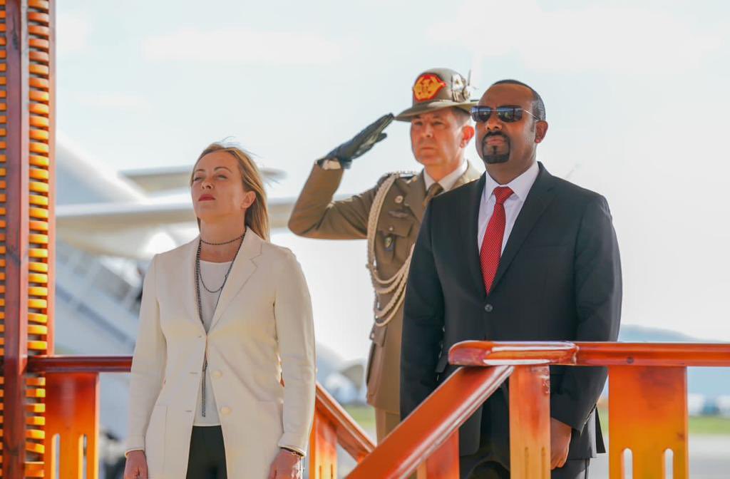 KirkosW5's tweet photo. I welcome Italy’s Prime Minister Georgia Meloni @GiorgiaMeloni on a two day official visit to #Ethiopia. The visit is instrumental in further strengthening the ties between our two countries. https://t.co/uBC3NoN6Sw