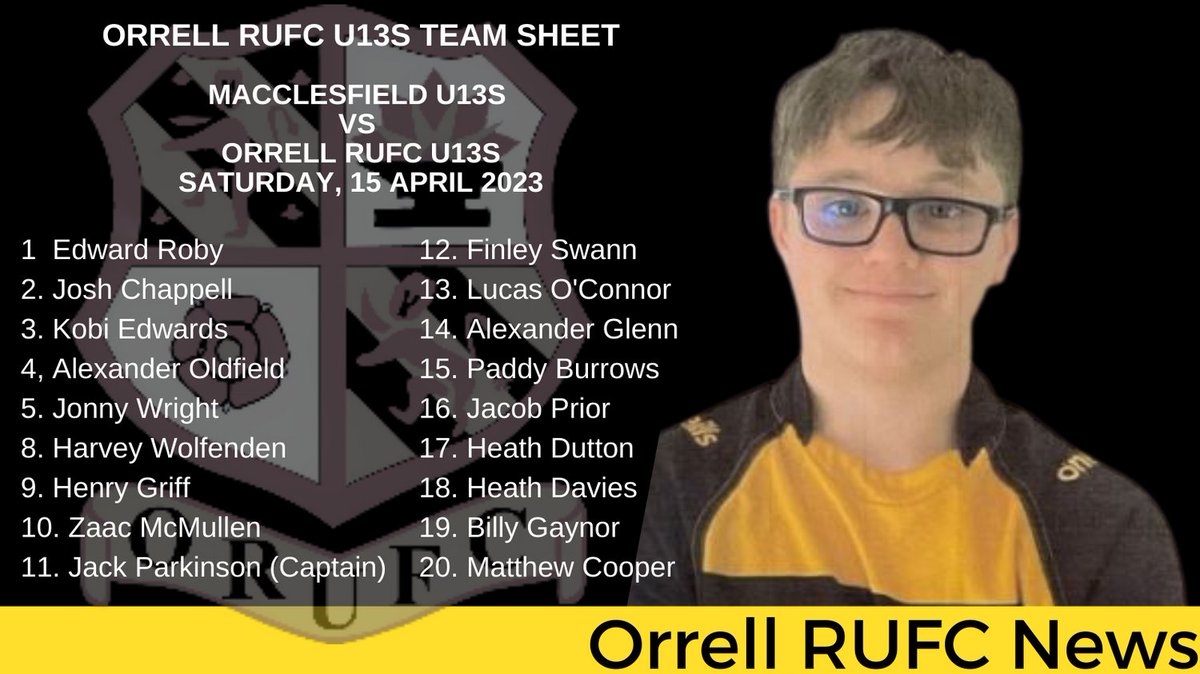 OrrellRUFC's tweet photo. Orrell RUFC U13s team for their last game this season vs Macclesfield U13s.
Play well boys and #playtoenjoy
#thefutureisblackandamber https://t.co/pGGnCQpOrB