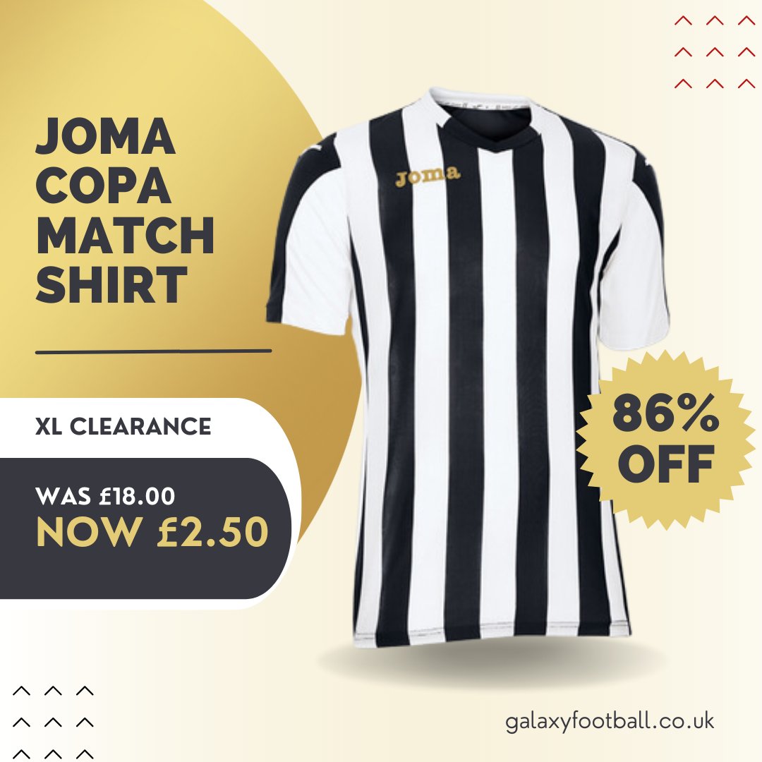 Galaxy_Teamwear's tweet photo. 🚨 Our next CLEARANCE DEAL is for our JOMA Copa Match Shirt. Was £18, now JUST £2.50!! That's 86% OFF RRP for a limited time. https://t.co/fUHlgilP8W #Joma #jomafootball #copa #sale #clearance #discount #sportstop #ukfootball https://t.co/8thIvZv2ti