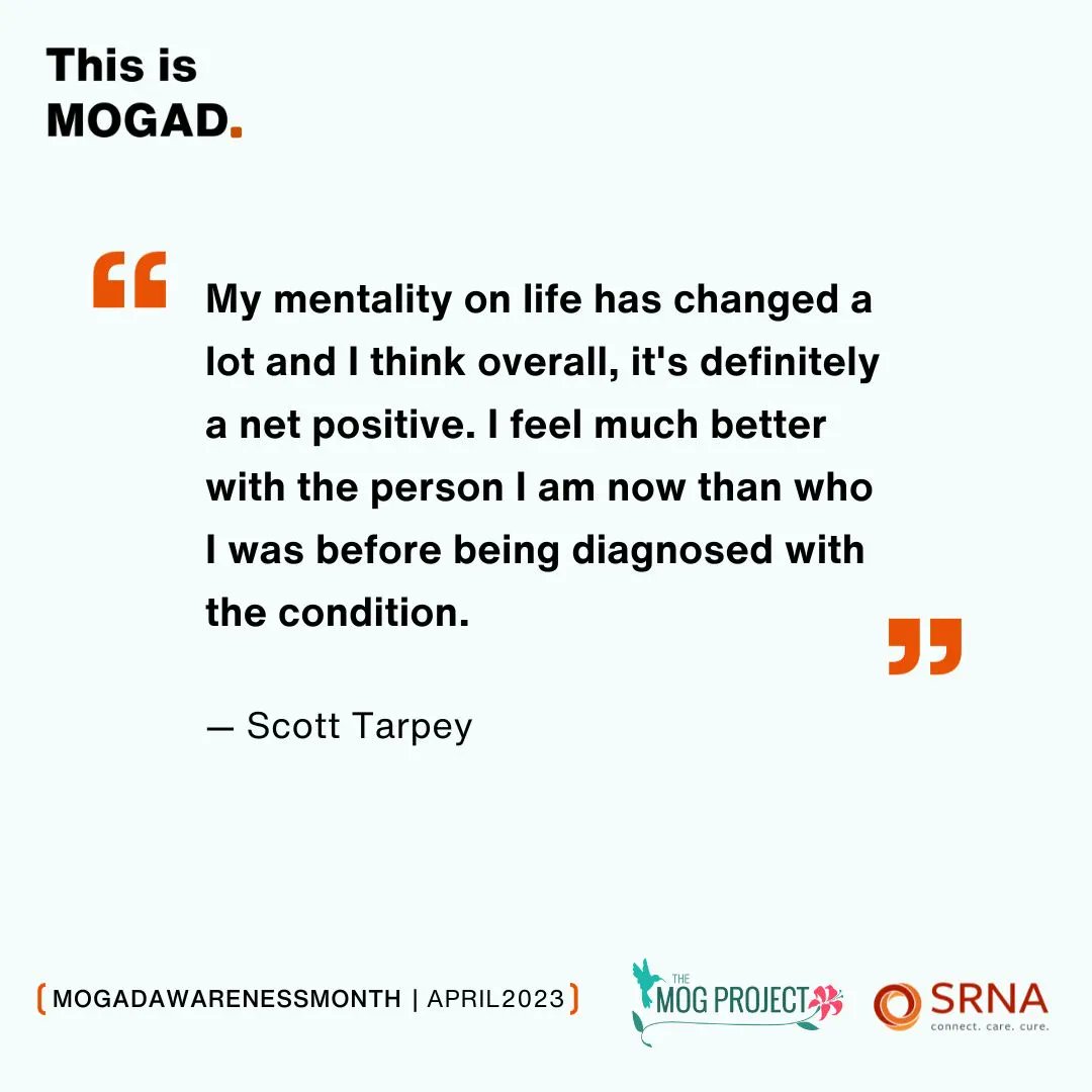 wearesrna's tweet photo. Scott Tarpey, founder of MyMyelitis and community member of SRNA and @TheMOGProject joined our Community Roundtable last week as part of our online MOGAD Together event. https://t.co/7TybOoUbjr