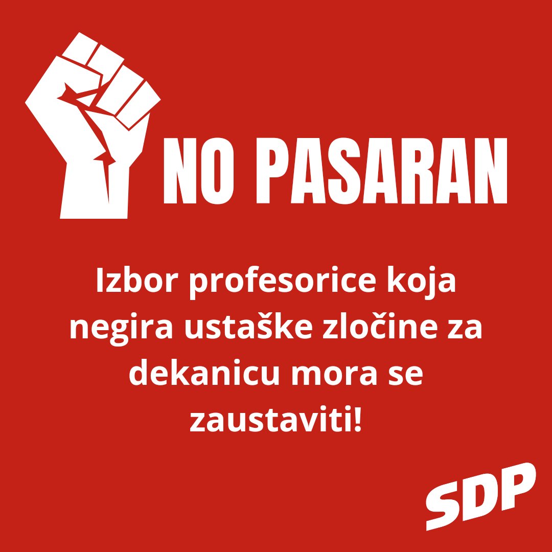 gosdpzagreb's tweet photo. Apeliramo na Senat i čelništvo Sveučilišta u Zagrebu da ne podrži izbor izv. prof. Vlatke Vukelić za dekanicu Fakulteta hrvatskih studija zbog njezinih revizionističkih stavova prema NDH i ustaškom pokretu https://t.co/HUq3XqhGEZ