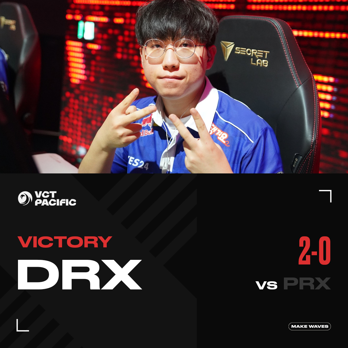 vctpacific's tweet photo. No maps dropped yet, and another big W in the bag!

#VCTPacific's number one team @DRX_VS is still on a roll https://t.co/DpMTIatjQx