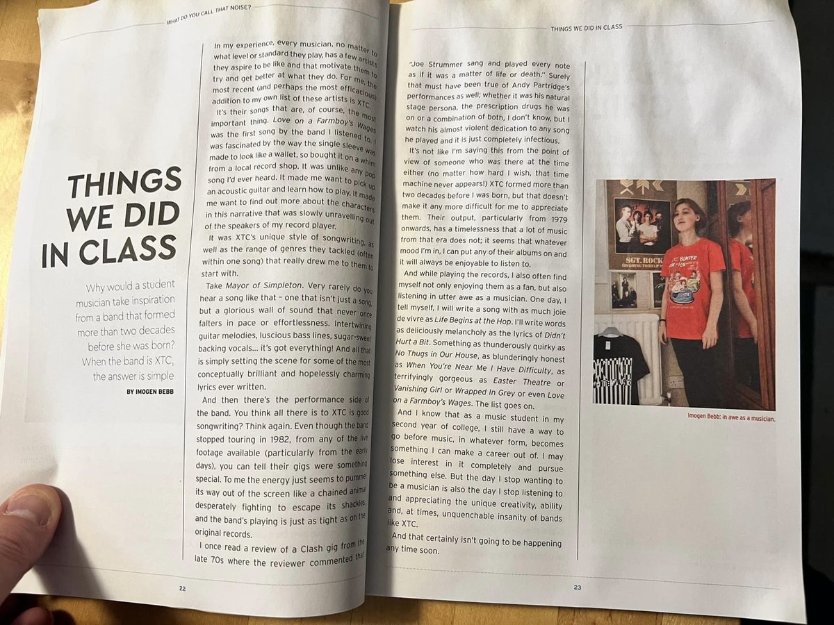 bebbydriver's tweet photo. Throwback to that time I wrote about a piece about XTC for Mark Fisher’s book ‘What Do You Call That Noise?’ 🎸🎹

Thanks to Scott for the photo! https://t.co/lks1Veg5AQ