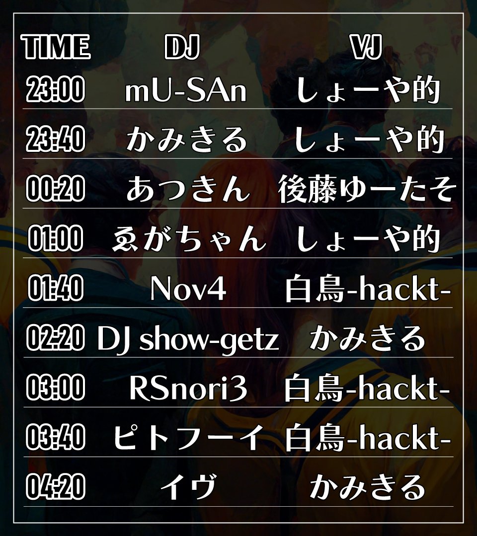 eutaso's tweet photo. ⚠このあと23時開催⚠
【4/15(土)23時@MILULARI Legacy】
オールジャンルDJパーティ
Nerds Against Jocks vol.6

オシャレなゲストさんと、
いい曲聴いて体揺らしましょう〜！！

参加表明まだまだ間に合います💨

🔻詳細・参加表明はツイプラで🔻
https://t.co/kguLwqiHKA

#NAJNAMBA https://t.co/hyi7b2GnAg